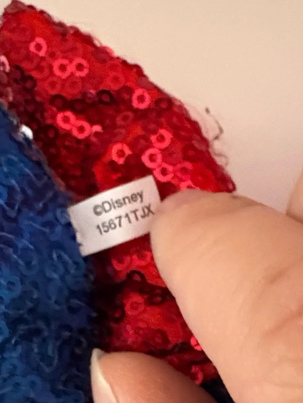 Disney Sequin Minnie Ears Headband in Blue and Red